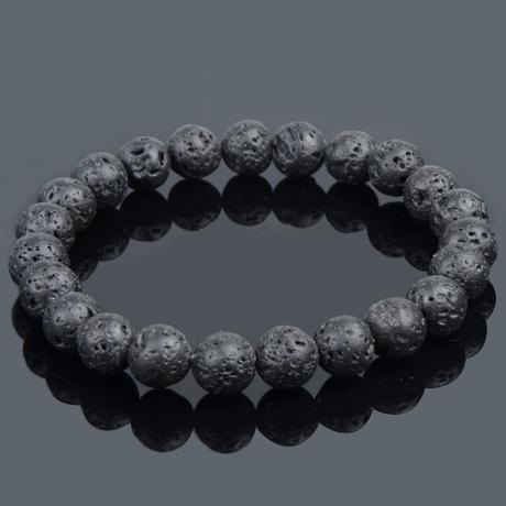 🌋 Original Black Natural Lava Rock Bracelet (Unisex, 8mm) 🌋| Lab Certified