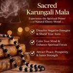 ✨ Karungali Silver Cap Malai – Certified | Pure Ebony Wood | 54 Beads (6-8 mm) ✨