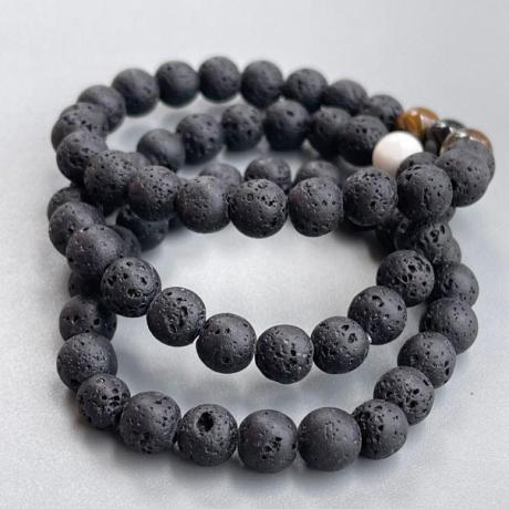 🌋 Original Black Natural Lava Rock Bracelet (Unisex, 8mm) 🌋| Lab Certified