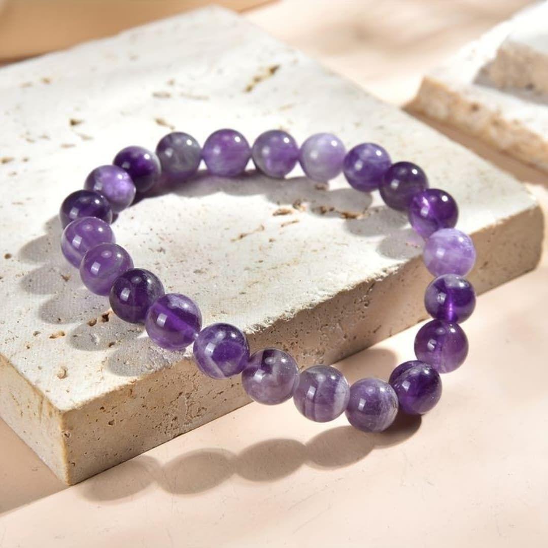 💜 Original Purple Natural Amethyst Bracelet (Unisex 8mm) | Lab Certified💜