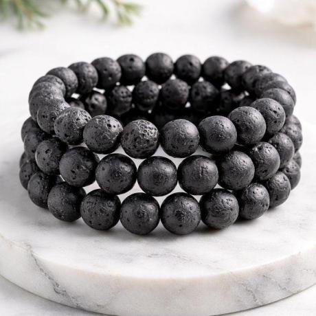 🌋 Original Black Natural Lava Rock Bracelet (Unisex, 8mm) 🌋| Lab Certified