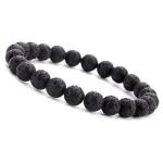 🌋 Original Black Natural Lava Rock Bracelet (Unisex, 8mm) 🌋| Lab Certified