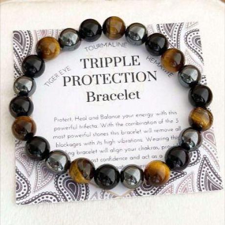 ⚔️ Original Triple Power Protection Bracelet (Unisex, 8mm) | Lab Certified ⚔️