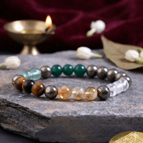 💰Original Dhan Yog Bracelet with FREE Raw Selenite Plate | Money Magnet Bracelet 8mm | Lab Certified💰