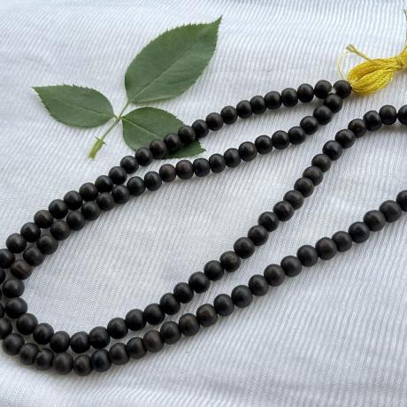 🔮 Original Karungali Malai (Black Ebony) – 6 to 8 mm 108 +1 Beads | Certified Natural | Lab Tested