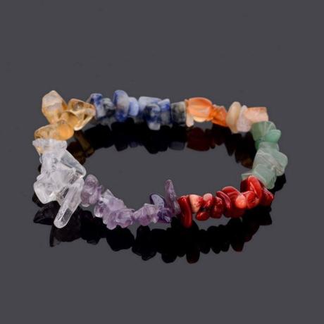 7 Chakra Gemstone Chip Bracelet, Healing Crystal | Lab Certified