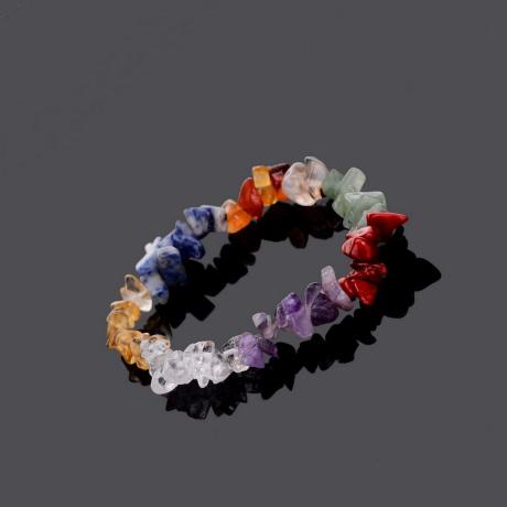 7 Chakra Gemstone Chip Bracelet, Healing Crystal | Lab Certified