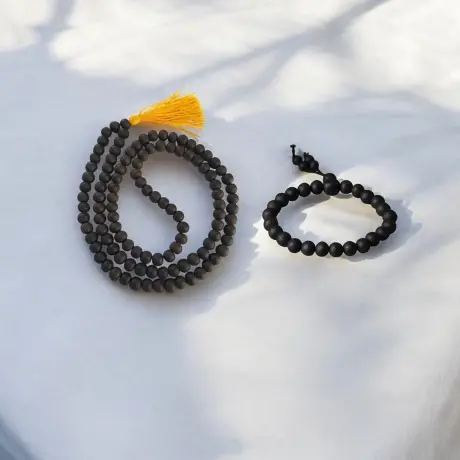 🔮 Charutty Original Karungali Mala (108+1 Beads) + Karungali Bracelet (6–8 mm) 🔮 Combo