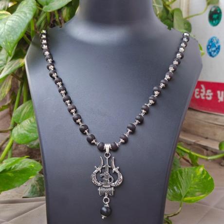 🔱 Original Karungali Mala With Trishul Pendant  | Lab Certified🔱