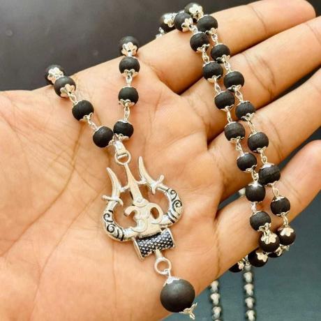 🔱 Original Karungali Mala With Trishul Pendant  | Lab Certified🔱