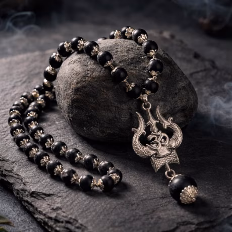 🔱 Original Karungali Mala With Trishul Pendant  | Lab Certified🔱