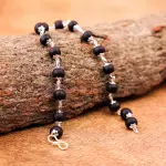 Original Silver Cap Karungali Bracelet | 6-8 mm Beads | 17-23 Beads | 100% Natural | Lab Certified + Temple Puja Blessed