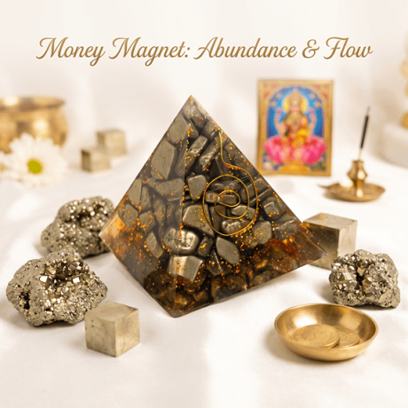 💰 Money Magnet Pyrite Pyramid – Attract Wealth, Success & Positive Energy | 5cm/6cm size